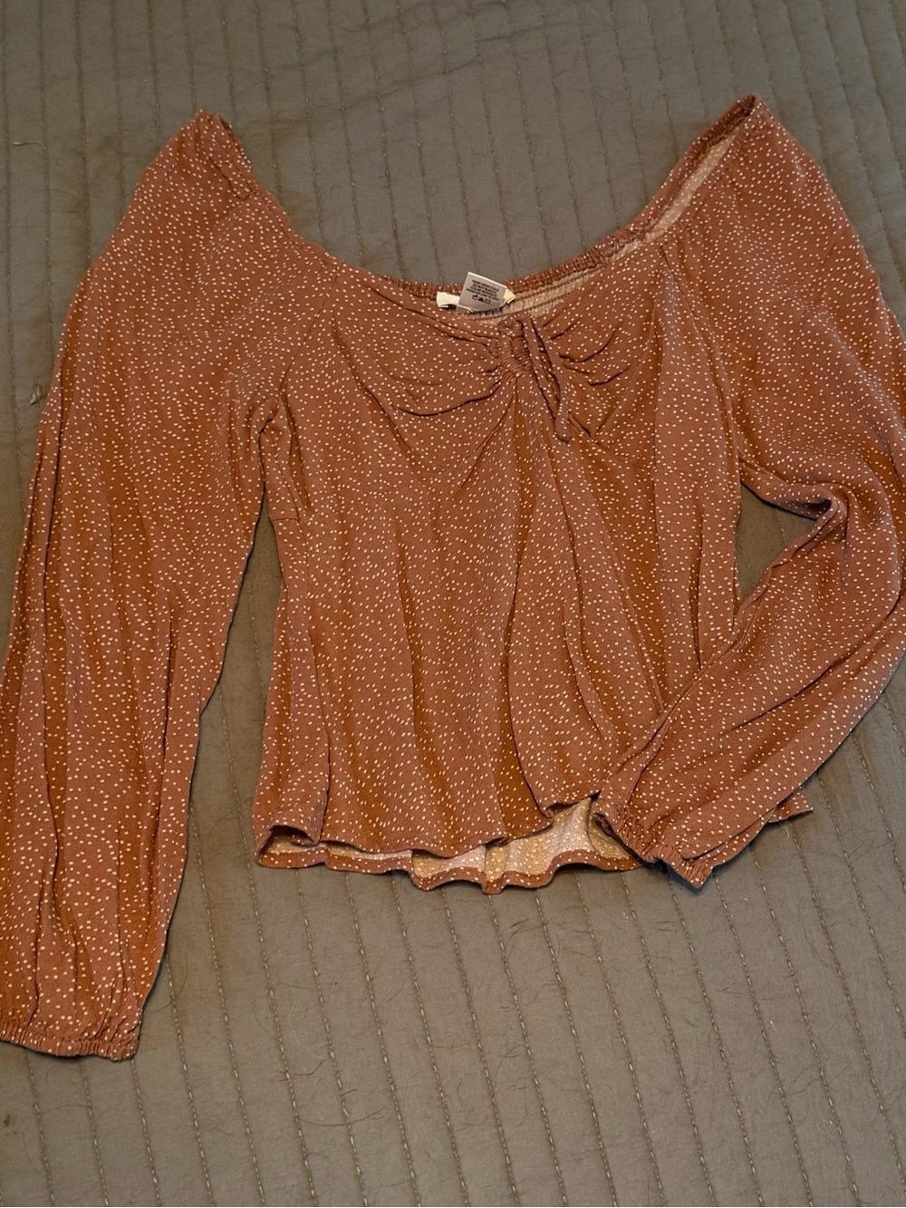 Women's Dusty Rose Long-Sleeve Peasant Blouse